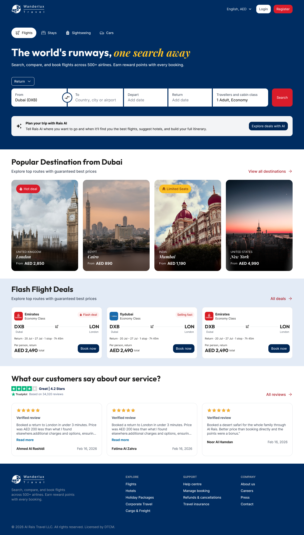 Wanderlux Flight Booking Platform