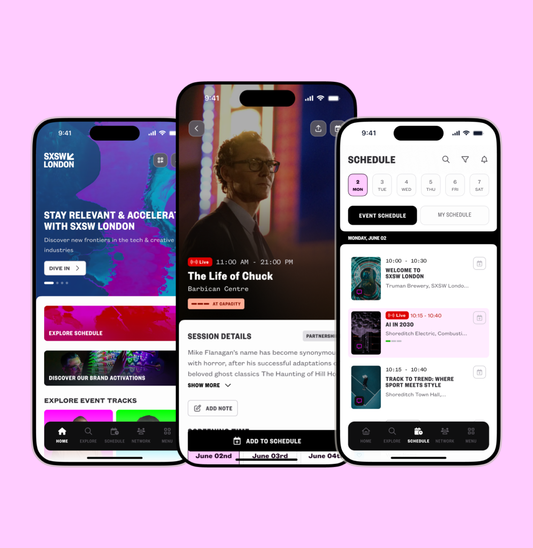 SXSW London mobile app overview