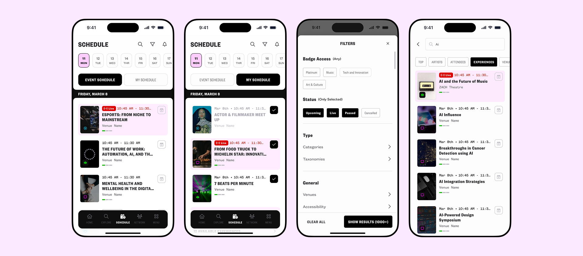Schedule Builder - light mode